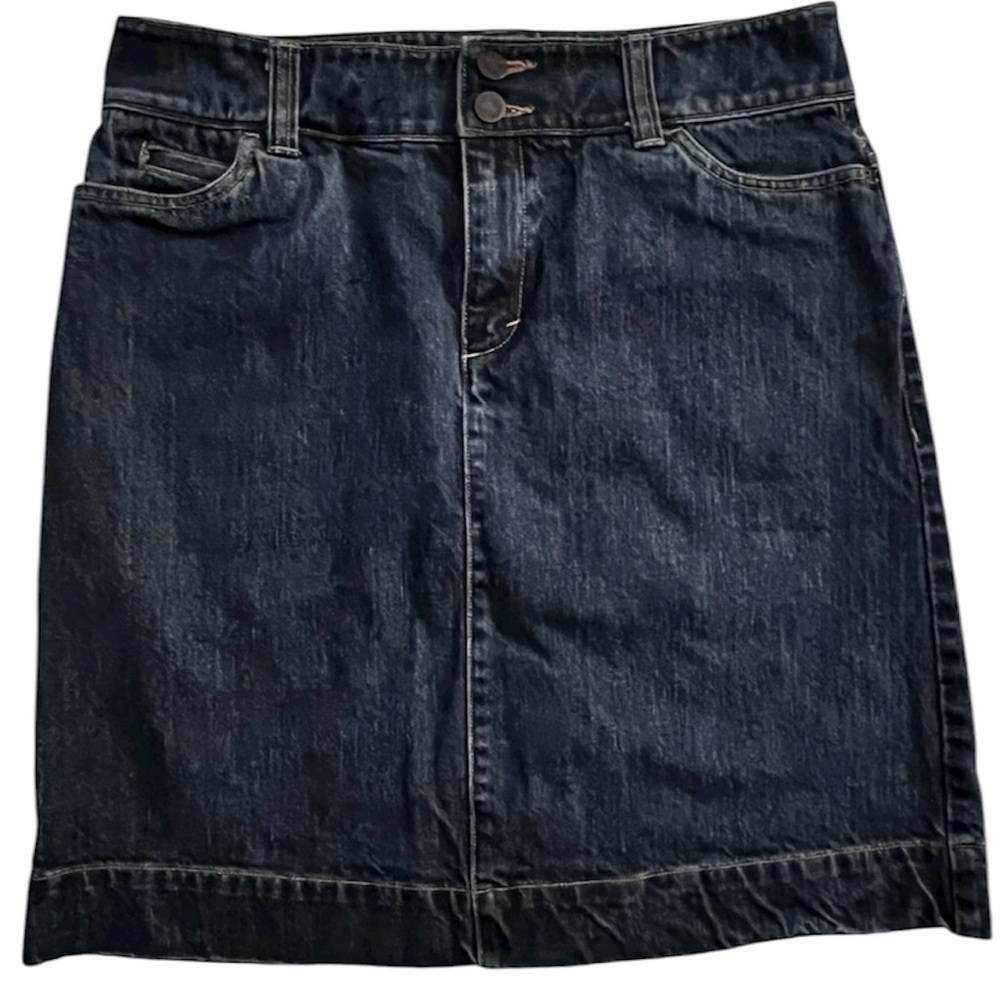 Eddie Bauer Blue 100% Cotton Denim Five Pocket Jean Skirt, Size 8